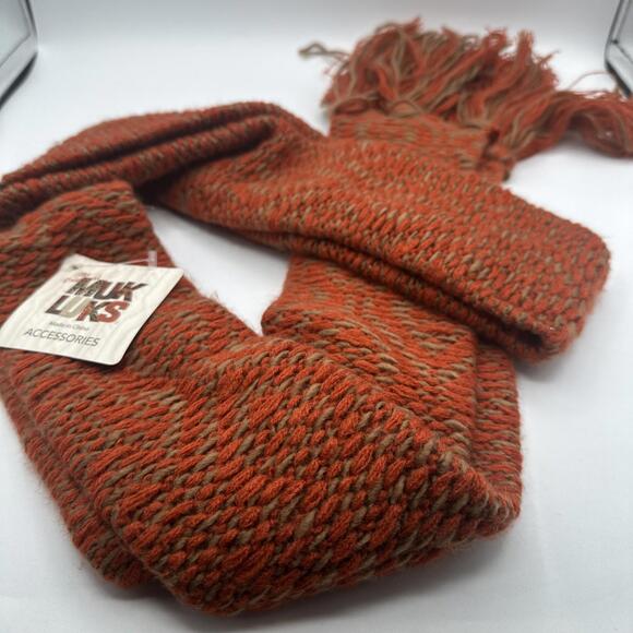 Muk Luks Square Cold Weather Scarf NWT Fringe Thanksgiving Attire - Picture 6 of 7